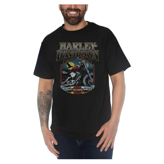 Harley-Davidson Men's Retro Flight Crew-Neck Short Sleeve Cotton T-Shirt (L), Harley Davidson