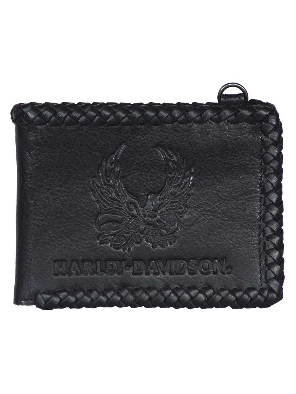 Harley-Davidson Men's Ride Free Bi-Fold Leather Wallet w/RFID Protection - Black, Harley Davidson