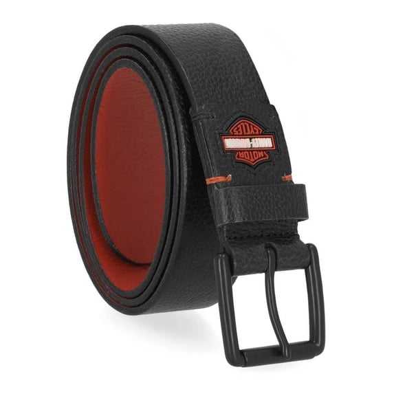 Harley-Davidson Men's Roller Buckle H-D Logo Genuine Leather Belt - Black (34), Harley Davidson