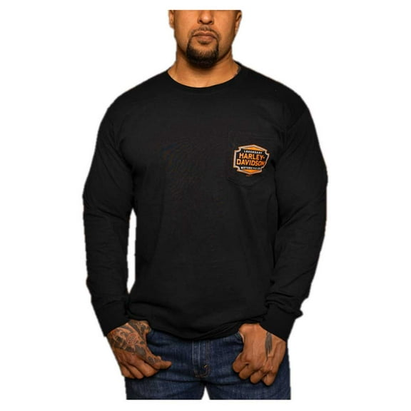 Harley-Davidson Men's Sharp Shield Long Sleeve Chest Pocket Cotton Shirt (XL), Harley Davidson