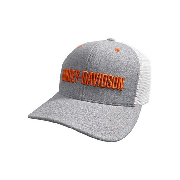 Harley-Davidson Men's Simple Contrast Snapback Colorblocked Mesh Trucker Hat, Harley Davidson