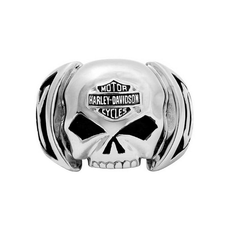 HARLEY-DAVIDSON ハーレーダビッドソン シルバー スカル リング Harley-Davidson Men's Skull Ring Stainless Steel HSR0004
