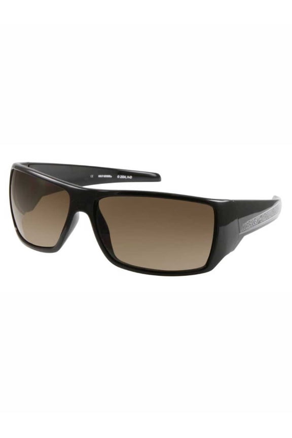 Men's Square Sport Wrap Sunglasses, Brown Frames & Lenses, Harley Davidson