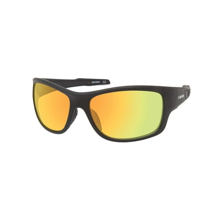 Harley-Davidson Men's Sporty Fit Sunglasses, Black Frames/Bordeaux Mirror Lenses, Harley Davidson