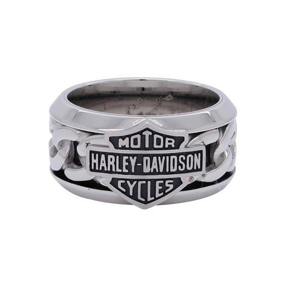 Harley-Davidson Men's Stainless Steel Chain Bar & Shield H-D Ring HSR0031 (12), Harley Davidson