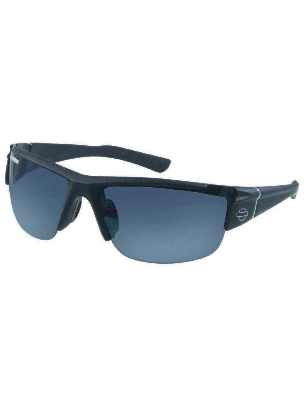 HarleyDavidson Men's Sun Black Semi Rimless Grey Lens Sunglasses HDS572BLK3F, Harley Davidson