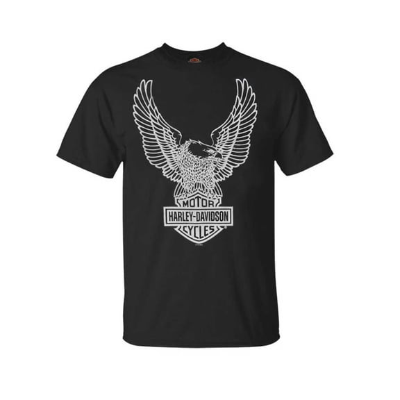 Harley-Davidson Men's T-Shirt Eagle Graphic Short Sleeve Black Tee 30296656 (XL), Harley Davidson