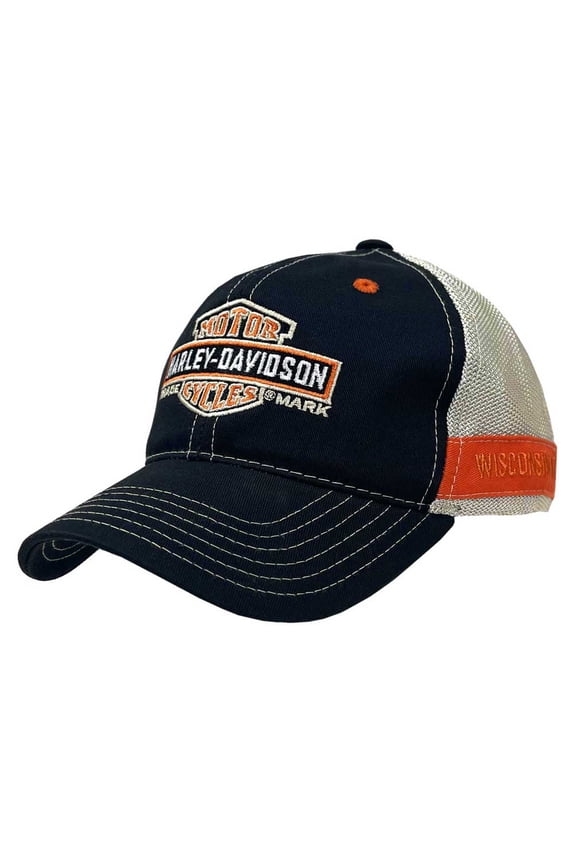 Men's Trademark B&S Curved Brim Colorblocked Mesh Trucker Cap, Harley Davidson