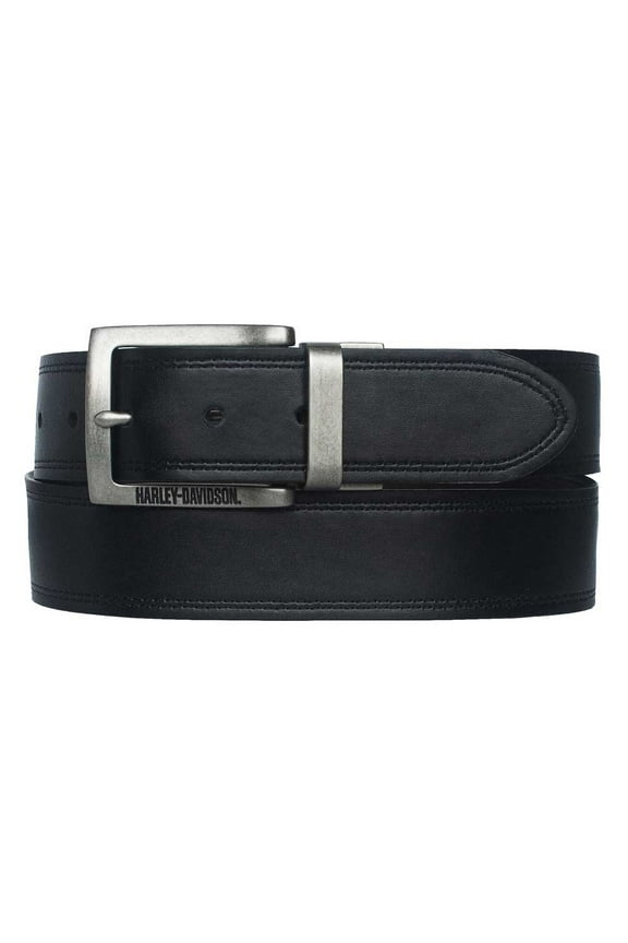Men's Traditional H-D Reversible Leather Belt - Black/Brown (38), Harley Davidson