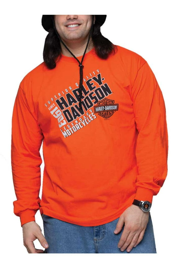 Men's Upside Bar & Shield Long Sleeve Crew-Neck Shirt (2XL), Harley Davidson