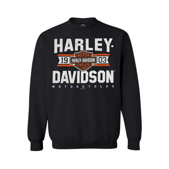 Harley-Davidson Men's Varsity B&S Logo Pullover Fleece Sweatshirt, Black (2XL), Harley Davidson
