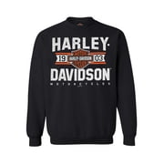 Harley-Davidson Mens Varsity B&S Logo Pullover Fleece Sweatshirt, Black XL, Harley Davidson
