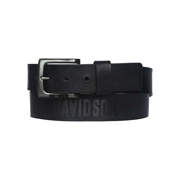 Harley-Davidson Men's Vintage Race Genuine Leather Belt - Solid Black (42), Harley Davidson