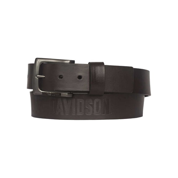 Harley-Davidson Men's Vintage Race Genuine Leather Belt - Solid Brown (44), Harley Davidson
