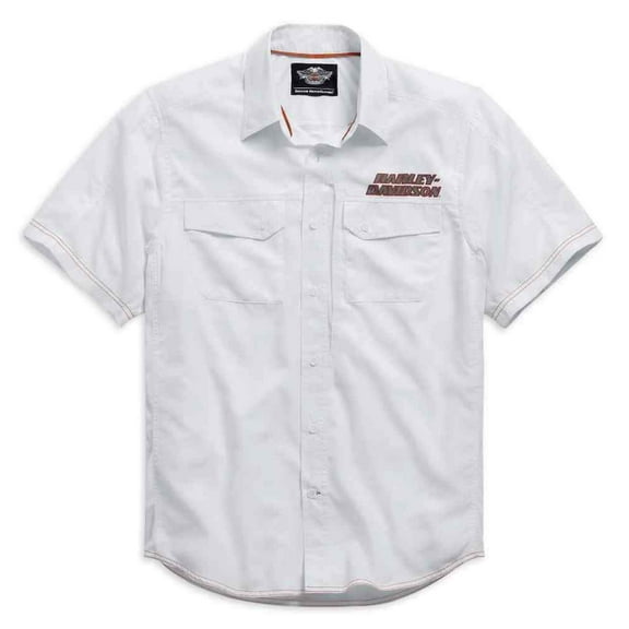 Harley-Davidson Men's White Short Sleeve Performance Shirt - 99015-15VM