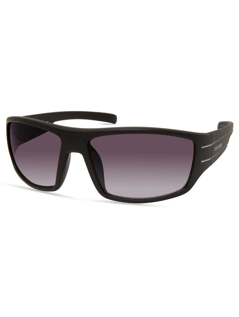 Harley-Davidson Men's Wide Temple Sunglasses, Matte Black Frame/Gradient Lenses, Harley Davidson