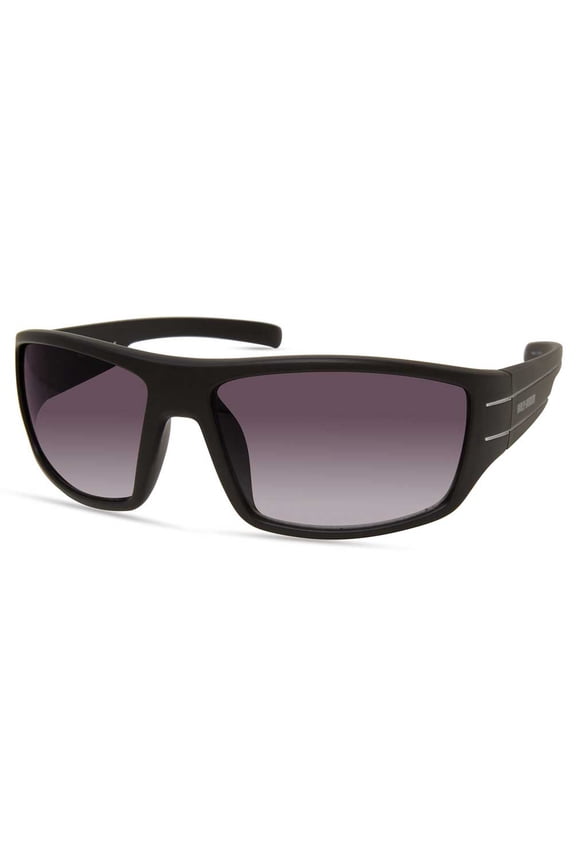 Men's Wide Temple Sunglasses, Matte Black Frame/Gradient Lenses, Harley Davidson