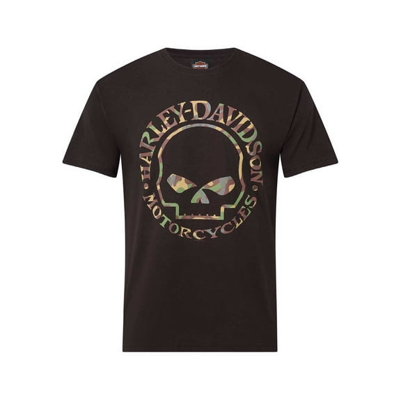 Harley-Davidson Men's Willie G Skull Camo Short Sleeve Crew-Neck T-Shirt (L), Harley Davidson