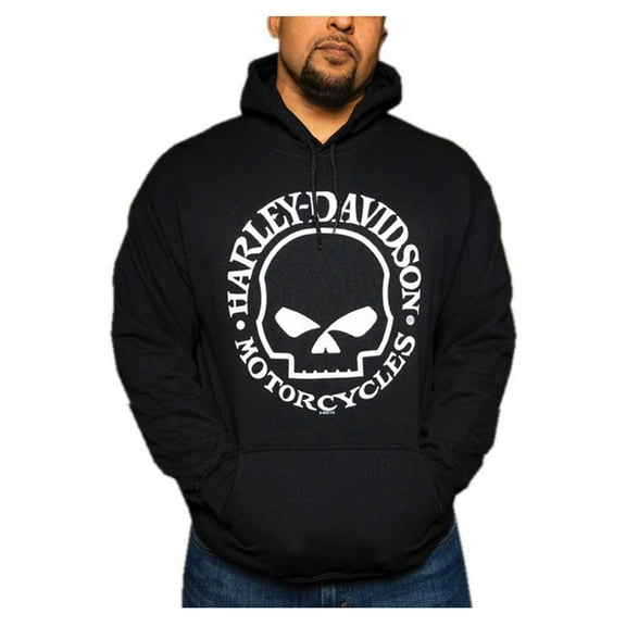 Harley-Davidson Men's Willie G Skull Logo Pullover Fleece Hoodie - Black (4XL), Harley Davidson