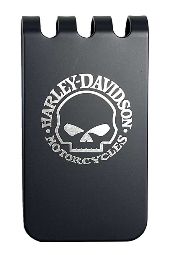 Men's Willie G Skull Metal Money Clip - Matte Black Finish, Harley Davidson