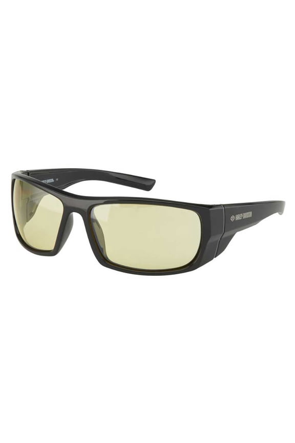 Men's Winborn Sunglasses, Shiny Black w/ Yellow Hydrophobic Lens, Harley Davidson