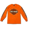 thumbnail image 1 of Harley-Davidson Mens Bar and Shield Long Sleeve Safety Orange (Large), 1 of 3