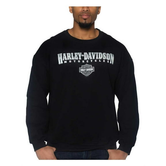 Harley-Davidson Mens Crest Poly-Blend Crew-Neck Pullover Fleece Sweatshirt (5XL), Harley Davidson