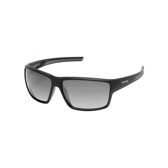 Harley-Davidson Mens Deep Sport Wrap Sunglasses, Black Frame/Smoke Mirror Lenses, Harley Davidson