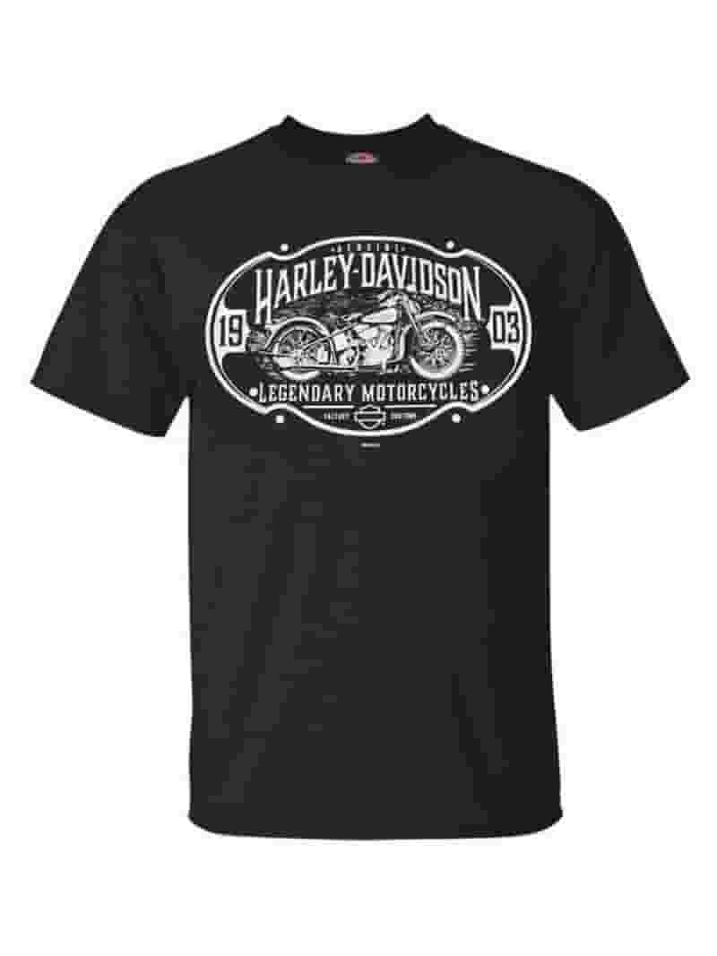 ★Harley Davidson★ EST 1903 Short Sleeve T-Shirt Black HH15 Harley-Davidson Mens High Road 1903 Short Sleeve Crew-Neck T