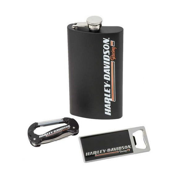 Harley-Davidson Mens Racing Gift Set: Includes Flask, Bottle Opener & Multi-Tool, Harley Davidson