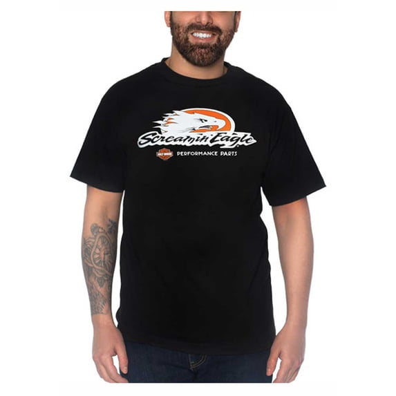 Harley-Davidson Mens Screamin' Eagle Short Sleeve Crew-Neck T-Shirt, Black (3XL), Harley Davidson