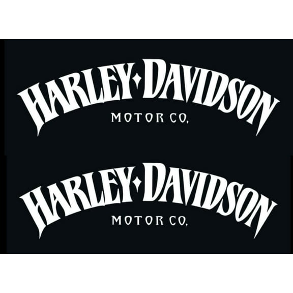 Harley-Davidson Motor Co. Logo Vinyl Decal, 2.5 x 8 inches, 2 Piece Set,white