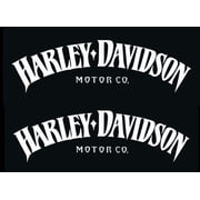 Harley-Davidson Motor Co. Logo Vinyl Decal, 2.5 x 8 inches, 2 Piece Set,white