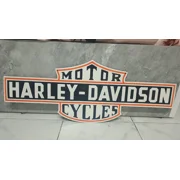 Harley Davidson Motor cycle Pure Porcelain Enamel Heavy Metal Sign 36x13 Inches Double Side