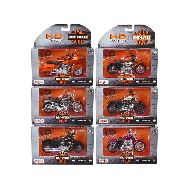Diecast Harley-Davidson Motorcycles 6 piece Set Series 38