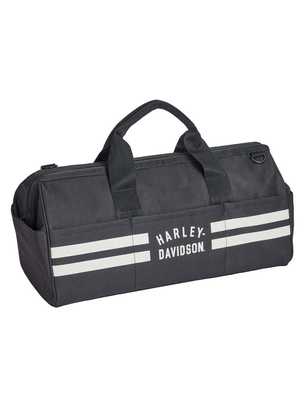 Harley-Davidson Multi-Purpose Striped Accessory & Tool Bag - Black/Off-White, Harley Davidson