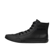 Harley-Davidson Mens Nathan High-Top Leather Sneakers, D93900 Black, 11, Harley Davidson