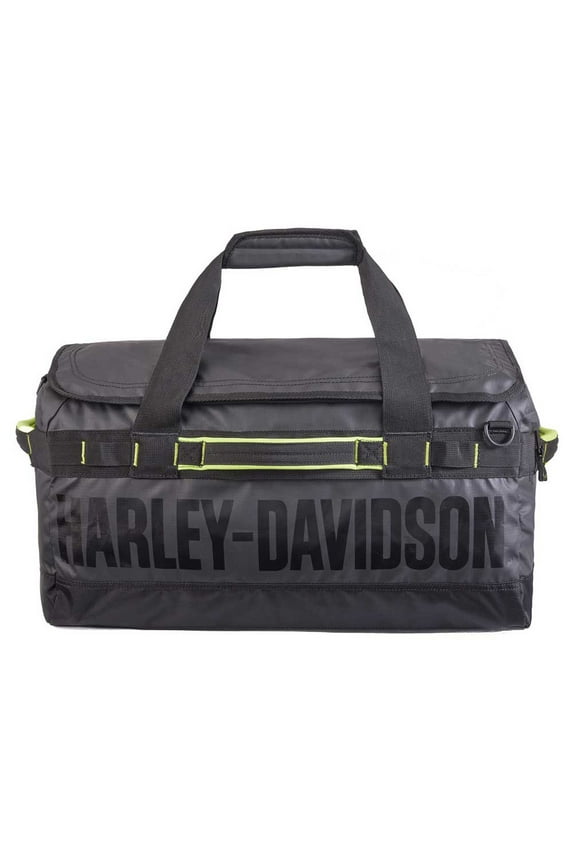 Nomad Water-Resistant Polyester Duffel Bag - Black/Lime, Harley Davidson