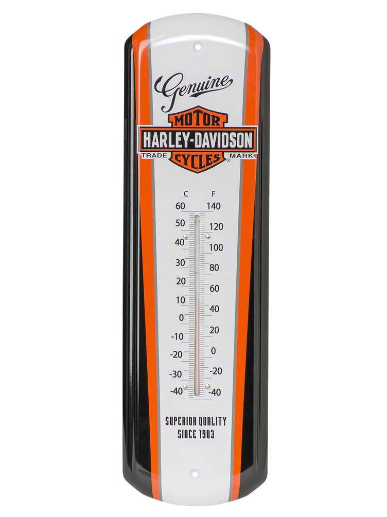 Harley-Davidson Nostalgic Bar & Shield Tin Thermometer, 5 x 17 inch HDL-10089, Harley Davidson
