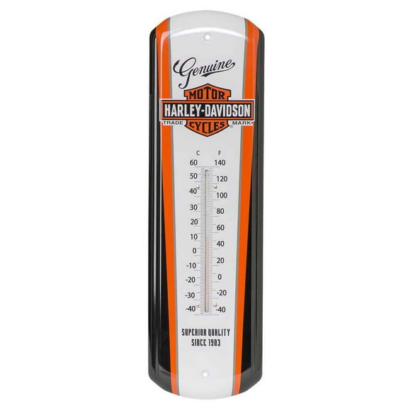 Harley-Davidson Nostalgic Bar & Shield Tin Thermometer, 5 x 17 inch HDL-10089, Harley Davidson