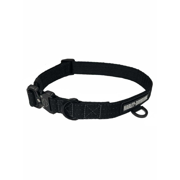 Harley Davidson Nylon H D Rubber Logo Adjustable Pet Collar Solid Black L Harley Davidson