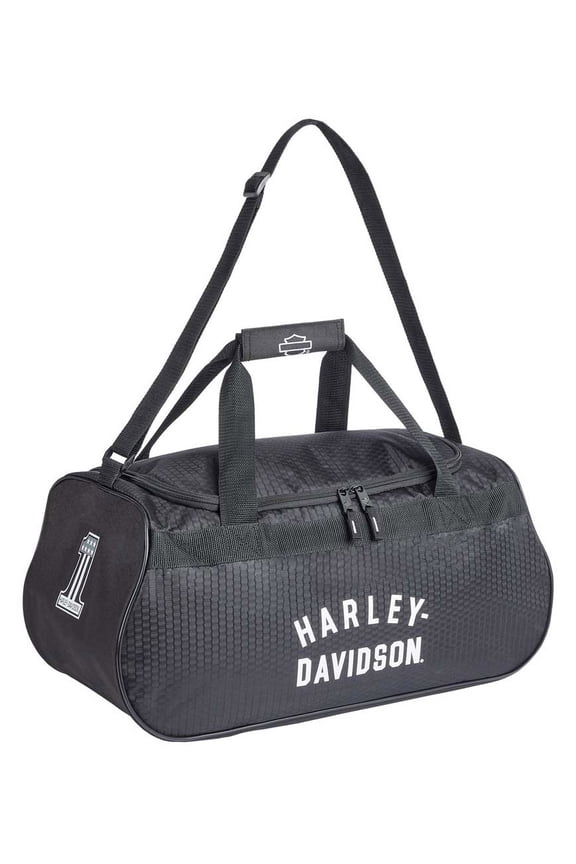 Off-White #1 Logo Sports Duffel Bag w/ Shoulder Strap - Black, Harley Davidson