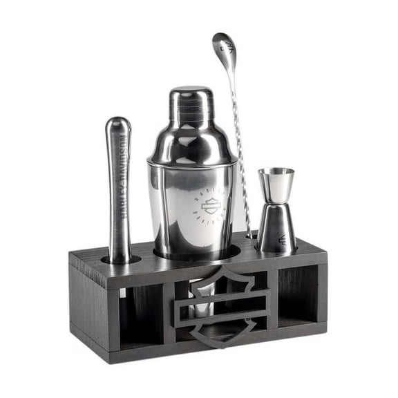 Harley-Davidson Open Bar & Shield Cocktail Tool Set, Stainless Steel Tools, Harley Davidson