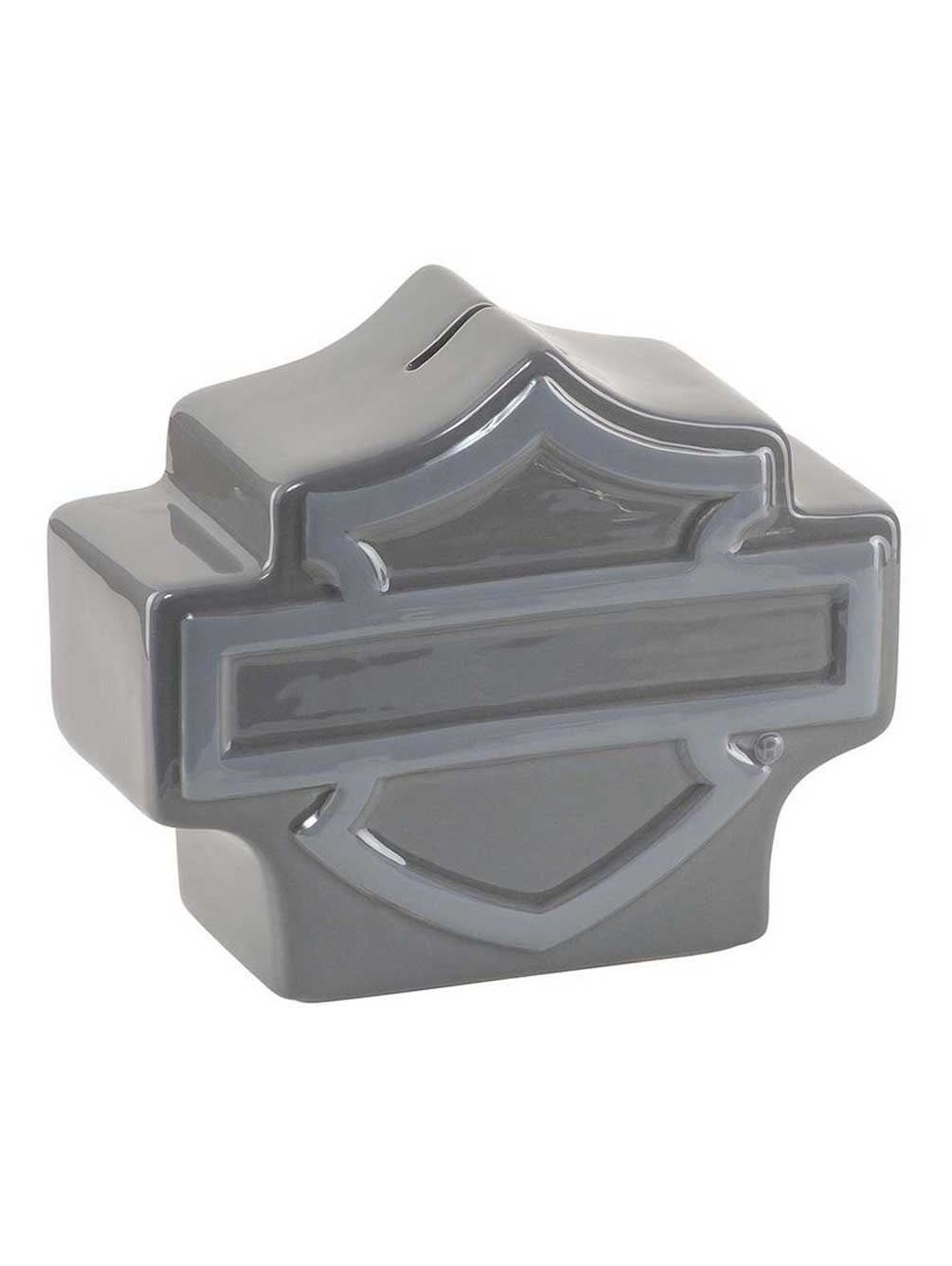 Harley-Davidson Open Bar & Shield Shaped Bank w/ Removable Stopper - Gray, Harley Davidson
