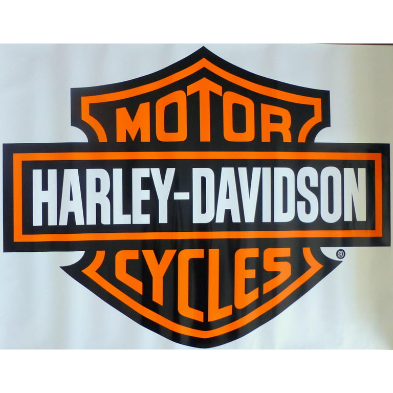 Harley Davidson Orange Bar & Shield Extra Large Trailer Decal Sticker