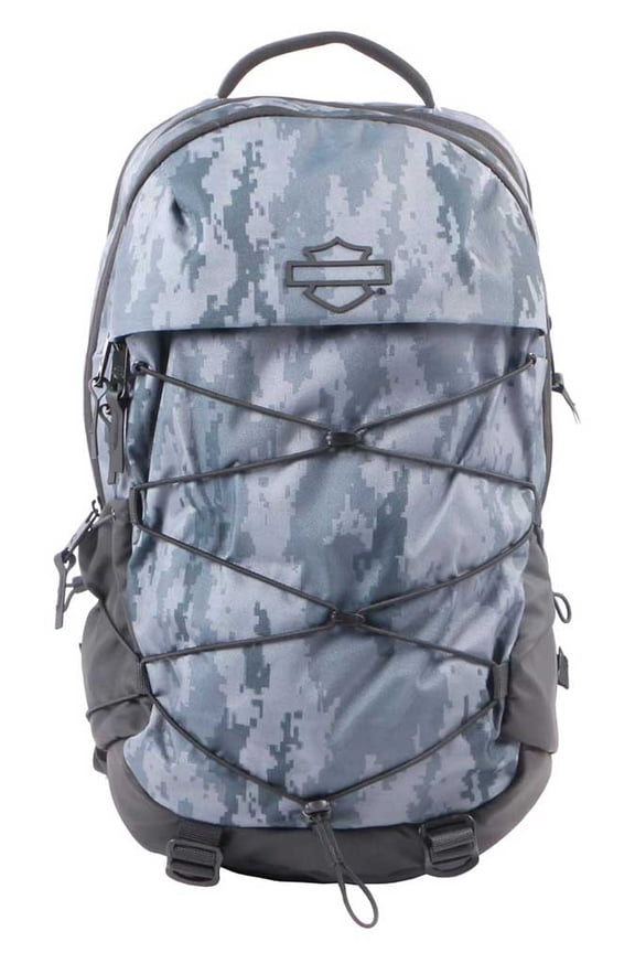 Racing Lightweight Water-Resistant Backpack - Charcoal Camo, Harley Davidson