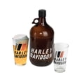 thumbnail image 1 of Harley-Davidson Racing Stripe Amber Glass Growler Set, Includes Two Pint Glasses, Harley Davidson, 1 of 1