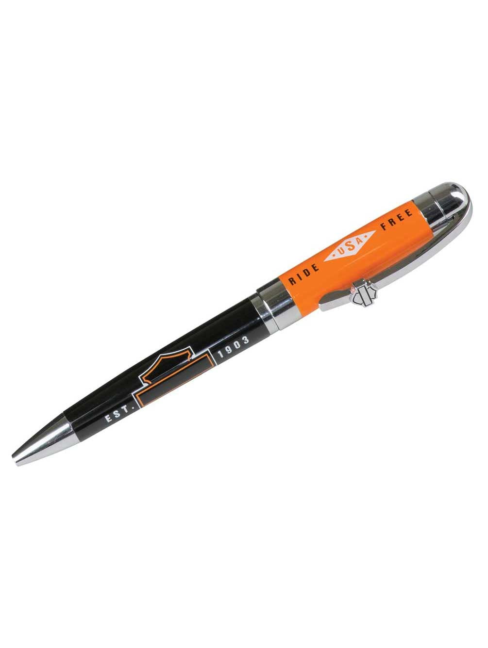 Harley-Davidson Ride Free Black Ink Pen w/ Orange Gift Box - Orange HDL-20115, Harley Davidson