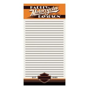 Harley-Davidson Ride Free List Pad - 4 x 8 inches, 50 Pages Total HDL-20117, Harley Davidson