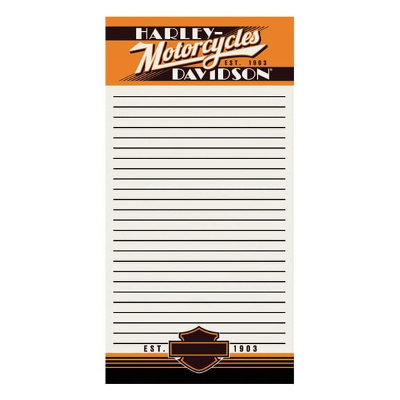 Harley-Davidson Ride Free List Pad - 4 x 8 inches, 50 Pages Total HDL-20117, Harley Davidson